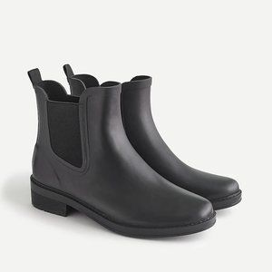 JCrew Chelsea Matte Rain Boots Black Size 7